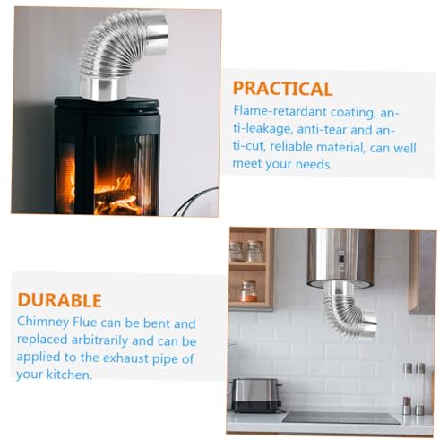 Conduit de cheminée coudé 12 cm VICASKY en acier inoxydable pour poêle