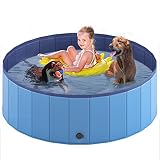 Niubya Portable Dog Pool, Foldable Pet Swimming Pool, Anti-Slip Collapsible Pet Bathtub, Hard Plasti
