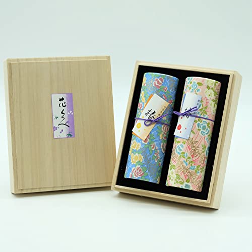 【お悔やみの挨拶文入り】花くらべ二種香(甘美と優美な香り) 高級桐箱入り 煙の少ない微煙タイプ 包装・御供入り熨斗付き 喪中見舞い・ギフト・進物・贈答用線香 【創業文政三年永楽屋】 (甘美と優美な香り)