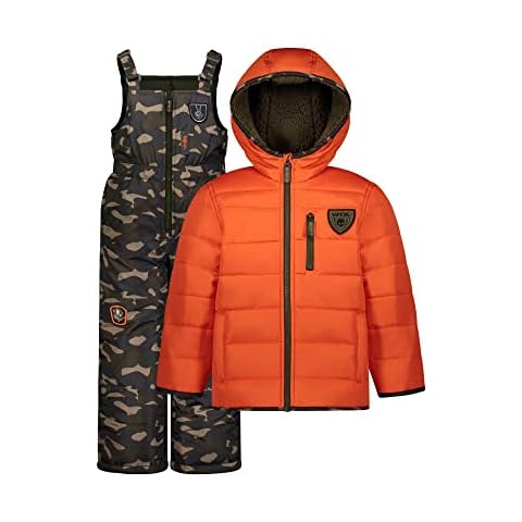 Weather Tamer Boys 3-piece Heavyweight Jacket and Snow Bib Snowsuit (Orange Camo, 10/12) Cover