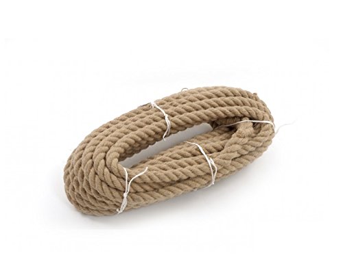 Light Brown Natural Jute Rope 20Mm / 10M Twisted Garden Cord Boating Decking String