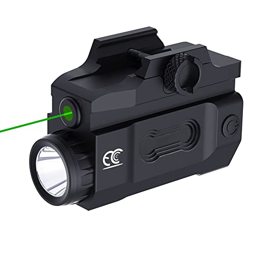 MCCC Laser Light Combo Rechargeable for Pistols,Handgun,Airsoft Gun Fits Picatinny Rail Mounted with 600 Lumens Tactical Flashlight, Green Beam Accessories, Laser Output is <5mW, Class IIIA