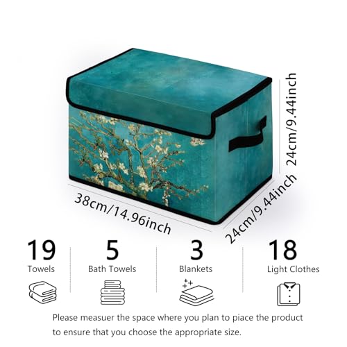 Image of Stackable Storage Bins with Lids,Closet Organizers Fabric Box for Home and Office,Blanket Clothes Organizers,Under Bed Storage Containers 3 Pack