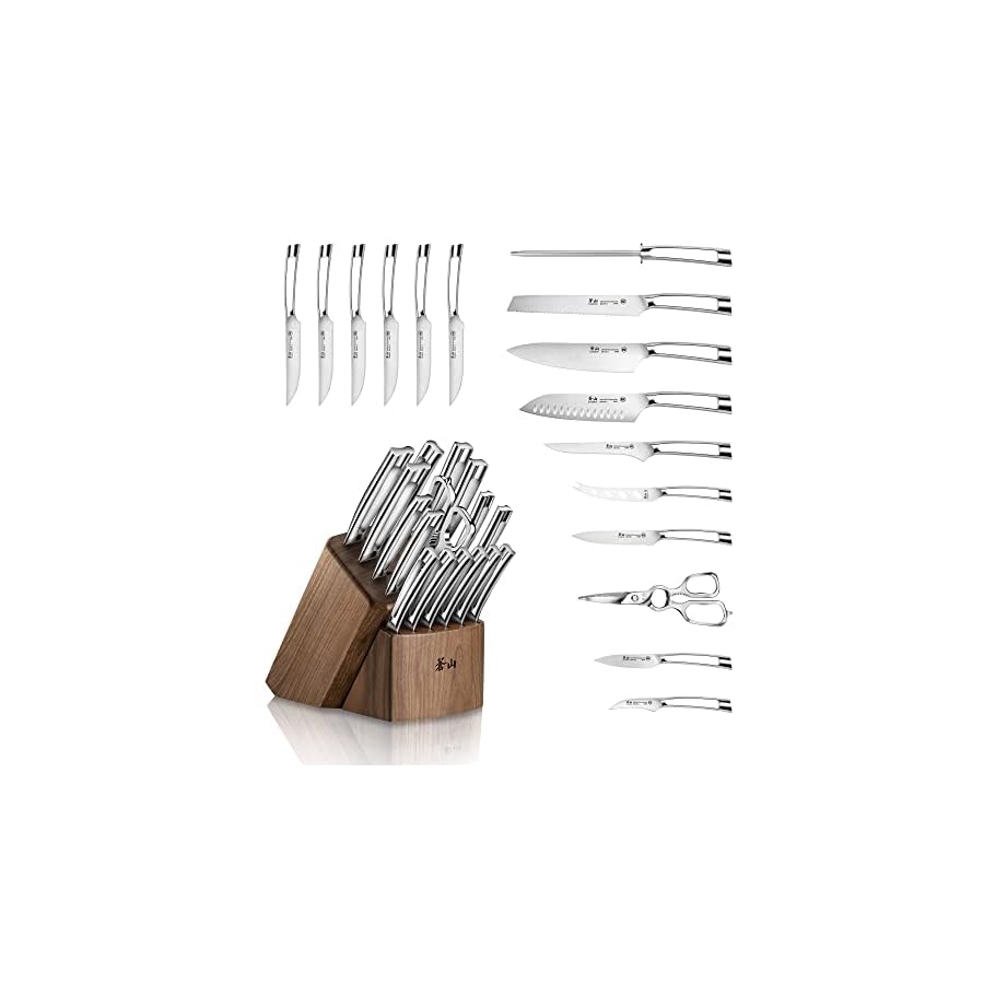 Cangshan N1 Series 1024784 German Steel Forged 17-Piece Knife Block Set, Walnut