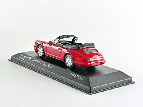 Minichamps 430067330 1:43 Scale 1990 Porsche 911 Carrera 2 Cabriolet Red Replica Model Toy #TOP2