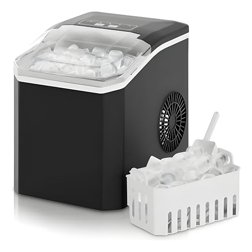 La Mejor Lista de Máquinas de hielo - solo los mejores. 43 KITUL | Maquina de Hielo 9 Cubos de Hielo en 6 Minutos Ice Maker, Producción Diaria de 12 KG, Cuchara y Canasta para Cocina, Oficina, Bar, Fiesta, Multiusos