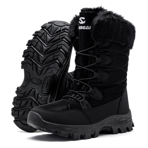 Image of HOBIBEAR Kids Winter Snow Boots Waterproof Outdoor Warm Faux Fur Lined Shoes