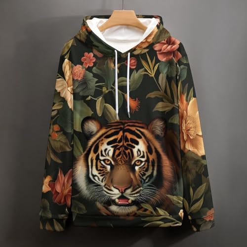 Pullover feuilles de fleur de tigre au design graphique unique - 5