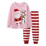Generisch 2025 Kinder Weihnachtspyjamas Kleinkind Mädchen Langarm Set Jungen Weihnachtsjammies 3t 10t (4-5 Years)