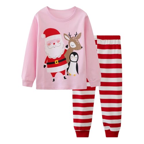 HZling Abbigliamento termico per bambini Pigiama di Natale per bambini,Set a maniche lunghe per ragazze e ragazzi, Pigiama di Natale 3t 10t (6-7Anni)