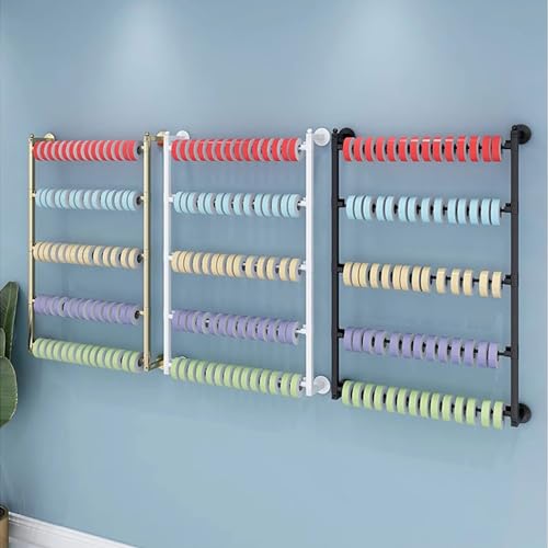 DRemdo Metal Ribbon Holder Organizer Rack, Extra Large Wrapping Paper Organizer Storage Metal?4 Tier Stand Ribbon Roll Display Storage Shelf for Mothers Day Flower Store Craft Room Gift Wrapping (Col
