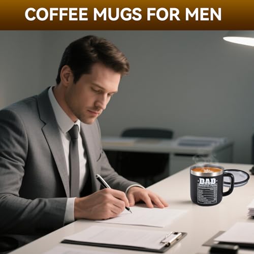 HottKiiper Best Dad Ever Gifts from Daughter Son, Stainless Steel Coffee Mug with Lid for Father, Husband, Uncle, Gifts for Father's Day (14oz Black) - image 8
