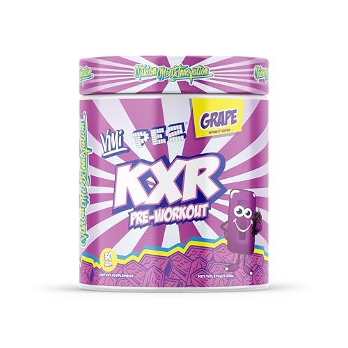 Image of KXR Pre-Workout Energy Powder | Intense Energy Pre-Workout Drink for Men and Women| Improves Performance - Enhanced Focus & Increased Endurance | 30 Servings (PEZ Grape)