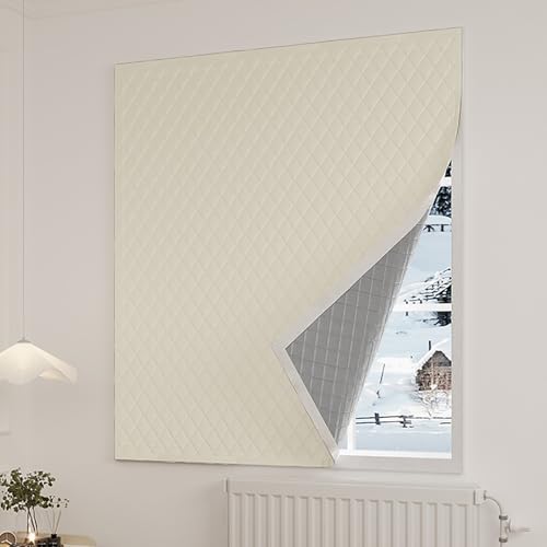 Kit de aislamiento térmico para ventanas, manta insonorizada, cortinas opacas para dormitorio, paneles de cubierta de algodón, láminas reflectoras de calor de ahorro de energía