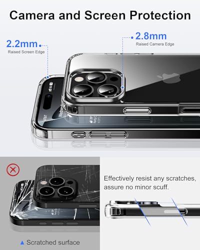 Image of HOOMIL Case for iPhone 16 Pro Max 6.9-Inch, Non-Yellowing, Drop Protection, Anti-Scratch Transparent Hard Back Phone Cover - Black