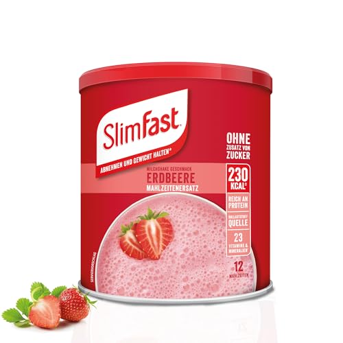 SlimFast Milchshake Pulver Erdbeere I Kalorienreduzierter Diät-Shake mit...
