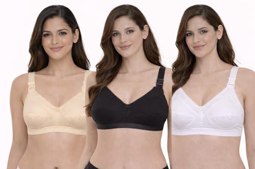 Image of Women Cotton Bra, Soft Breathable Non-Padded Everyday Comfort Bra