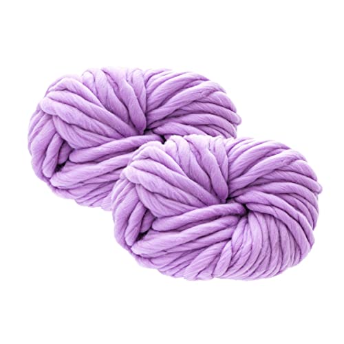 Maxee Ovillo de lana gruesa para tejer a mano, 500 g (2 x 250 g), lana gruesa islandesa, lana gruesa para tejer a mano, hilo grueso de lana suave, lana gruesa para tejer - (Morado)