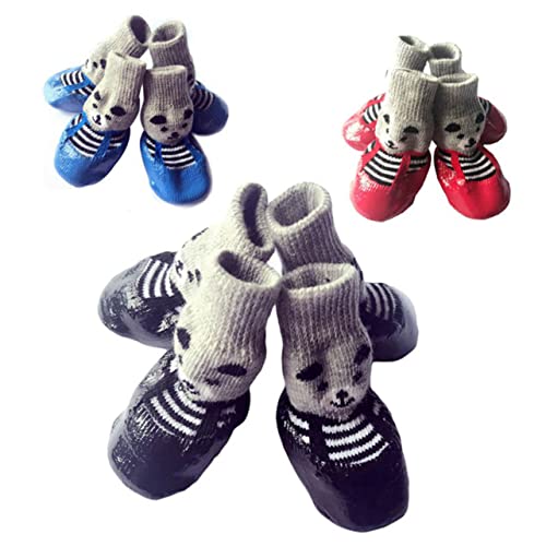 Kisangel Calcetines Antideslizantes para Perros y Gatos De con Dibujos Animados Talla L Ideal para Uso Interior y Exterior