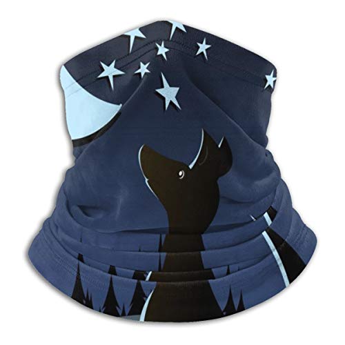 Night Sky Animal Dog Wolf Half Face Mask Balaclava Neck Warmer Masks for Men Women