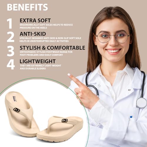 Image of Flip Flops for Women | Lightweight Thong Slippers with Soft EVA Sole | Anti-Slip Everyday Wear Sandals for Home & Outdoor