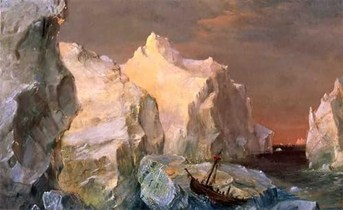 Tableaux Icebergs and Wreck in Sunset Frederic Edwin Church pour Mur Vide et Grand Format