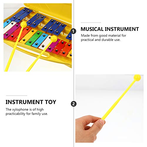 Generic Marretas Xilofone Com Caso Miúdos Criança 25 Nota Glockenspiel Instrumento de Percussão Educ