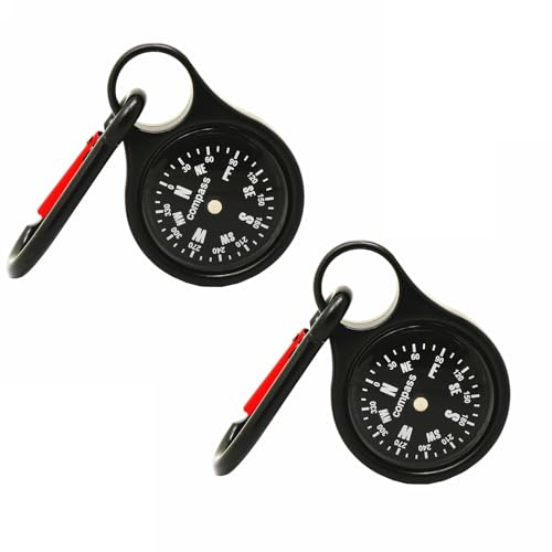 Brújula mini portátil con llavero, pack de 2 unidades
