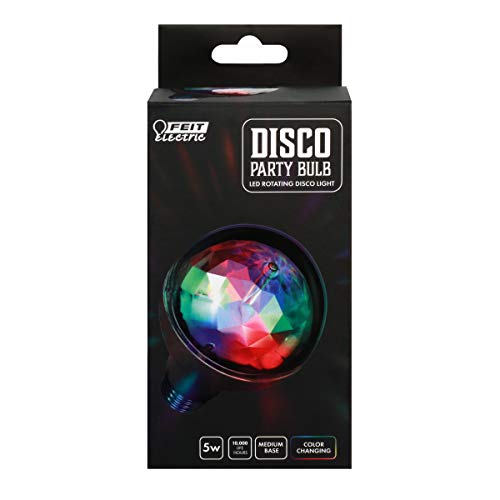 Image of Feit Electric Multicolor Changing Disco Party LED Light Bulb, DISCO1 /LED, A19, RGB, RGB Multicolor, 5.3 inch H x 3.15 inch D (Pack of 2)