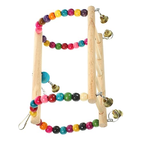 BCOATH Hanging Parrot Swing Bead Bridge for Birds and Perch Stand Fun Swing Accessory for Parrots Cockatiels and Pets to Stress and Encourage