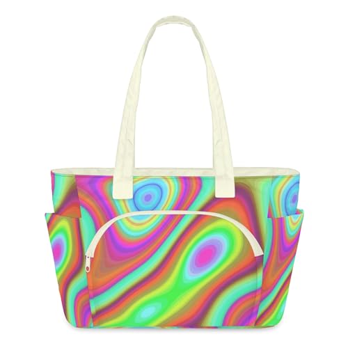 Sac fourre-tout abstrait arc-en-ciel grand volume contre la charge