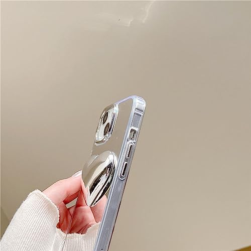 Coque iPhone 14 Plus luxe miroir argenté en silicone chic