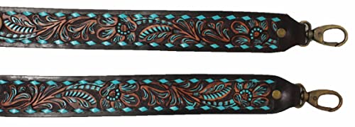 Image of CHALLENGER Western Antique Tooled Leather Replacement Shoulder Strap for Bags Purse Duffle 115FKStrap