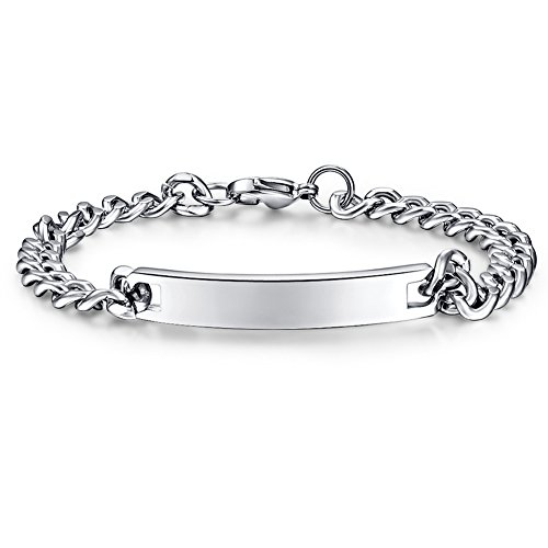 NEHZUS Damen Herren Edelstahl ID Armbänder Custom Gravur Personalisierte Armband Jahrestag Geschenke