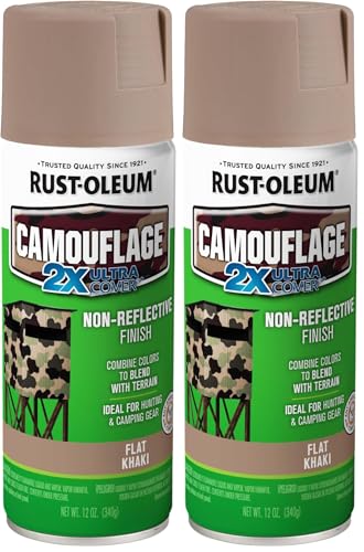 Image of Rust-Oleum 279177 Camouflage 2X Ultra Cover Spray Paint, 12 oz, Khaki (Pack of 2)