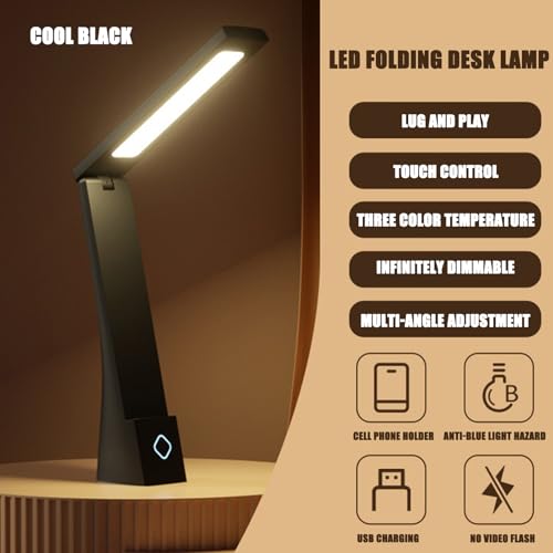 Lampe de bureau LED rechargeable USB avec contrôle tactile moderne - 2