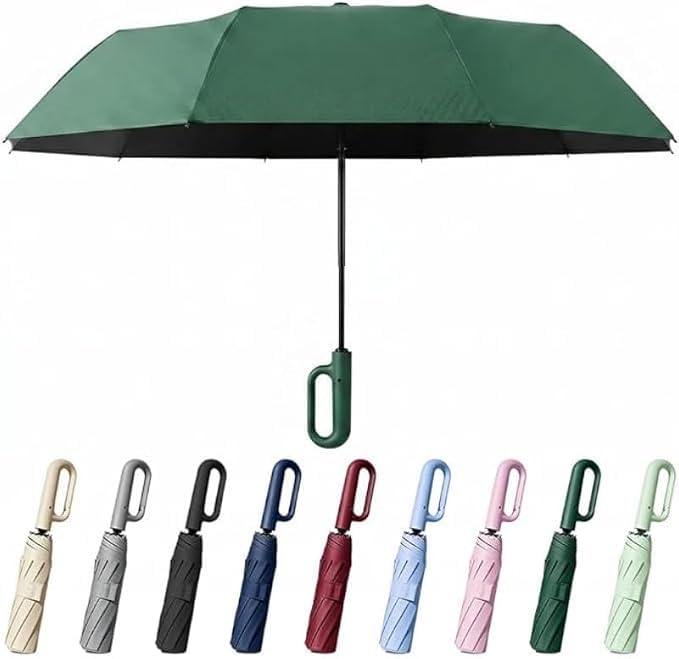 Creative Ring Buckle Windproof Reinforced Umbrella, Automatic Open Close Umbrella, Compact Wind Proof Umbrellas For Rain and Sun Protection, 10 Ribs &amp; Steel Alloy Frame