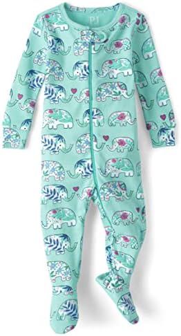 The Children&#39;s Place Baby Girls&#39; and Toddler Long Sleeve 100% Cotton Zip-Front One Piece Footed Pajama