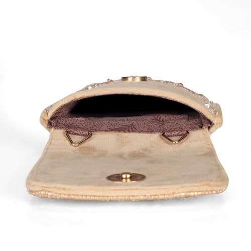 Image of J I ACCESSORIES Velvet Saree Clutch Mobile Pouch Waist Clip Ladies Purse Gift For Women