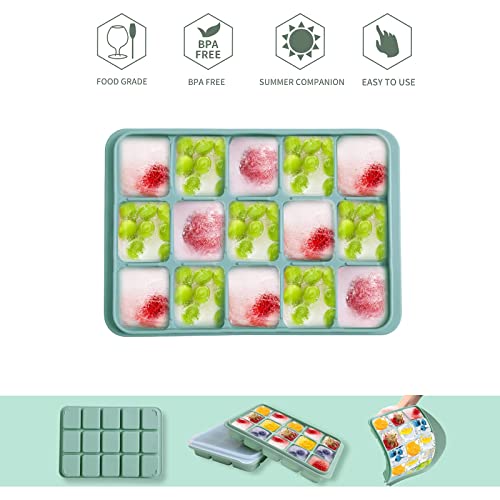 Moldes flexibles de silicona para cubitos de hielo con tapa removible miniatura 3