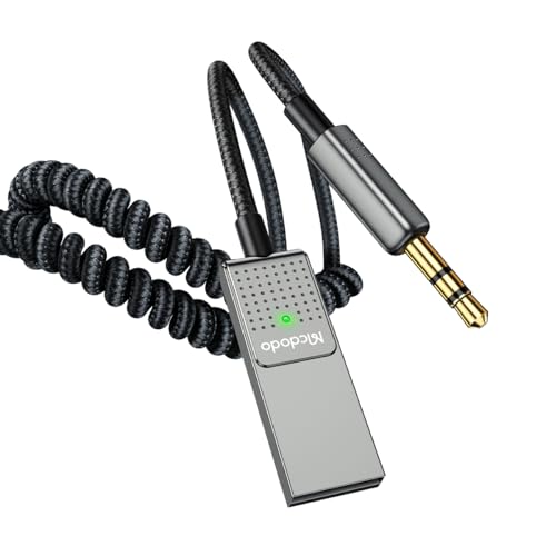 Mcdodo Bluetooth Aux Adapter f&uuml;r Auto,5.3 Aux Adapter Auto KFZ,Kopfh&ouml;rer,Lautsprecher, Heimkino und Verst&auml;rker, USB zu 3.5mm Buchse Bluetooth Empf&auml;nger f&uuml;r Sprachnavigation