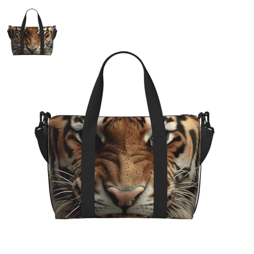 Angry Tiger Duffle Bag for Men Women Gym Bag with Shoes Compartment Travel Bags Lightweight Overnight Bags