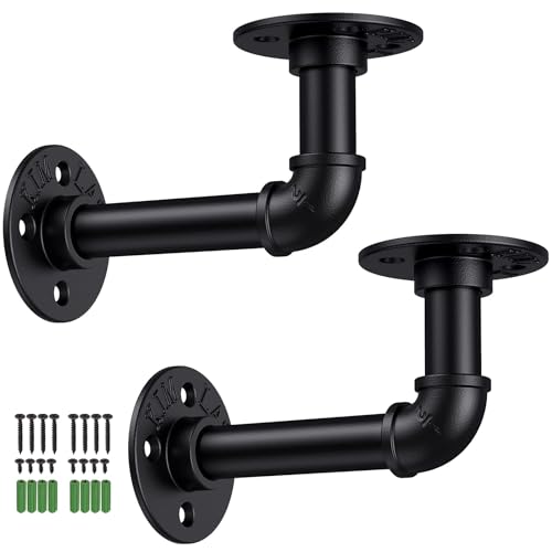 Tanice Rohr Regalhalter 2 Stück Industrial Regal klassisch Wandregal mit Schrauben DIY Dekoration für Home Bücherregal CDs Fotorahmen