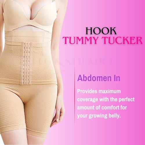Image of ELEG & STILANCE Women's High-Waisted Body Shaper Tummy Control Slimming Shapewear with Corset, Wired Tummy Tucker, Postpartum Belly Fat Reduction Abdominal Belt