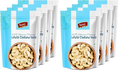 Image of Nutwiz Kaju (Cashew) 800 Grams (200 Grams X 4) for All Ages | High in Protein and Boosts Energy and Build Immunity | Healthy Nutritious Cashew Nut | Delicious Vegan & Crunchy Kaju Nut for Cooking and Raw Eating