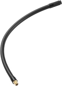 Universal Tire Inflator Extension Tube Air Pump Extend Hose Adapter Tire Valve 11.42inch M8x0.8 10mm OD Durable Rubber Black Connector Auto Replacement Parts