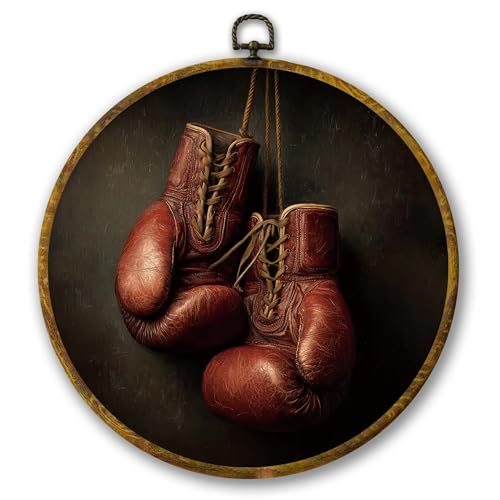 Mcehtle Vintage Red Boxing Gloves Wall Art 10x10