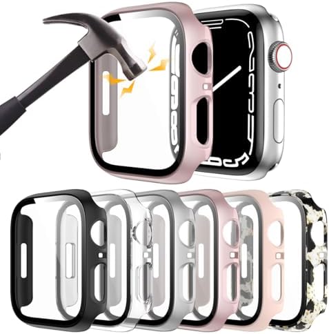 Rontion 6 Pack Hard PC Case for Apple Watch 44mm SE 3/SE 2/ Series 6/SE/5/4