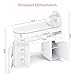 HolaiNail Manicure Table Nail Station with Tempered Glass Top, Professional Nail Tech Desk with Storage Cabinet & Drawer, Acetone Resistant, for Nail Beauty Salon Workstation(White)