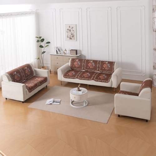 Image of HOKIPO HeavenHue Sofa Cover 6 Seater Panel Set 3+2+1, Nritya Echo
